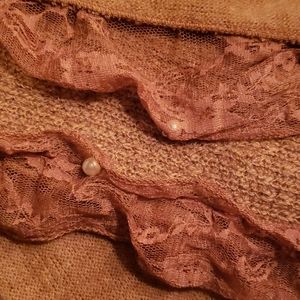 Scarf with Lace and Pearls